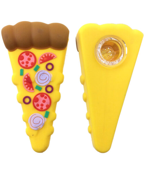 Silicone 4 inch pizza slice hand pipe