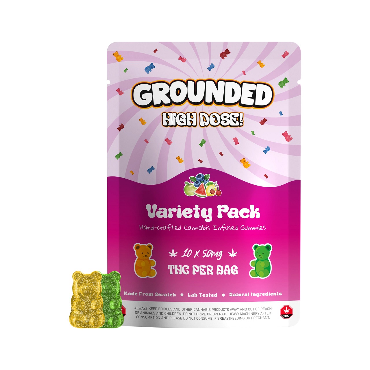 Buy Grounded High Dose Bears – 500mg Gummies - Weed Delivery Vancouver