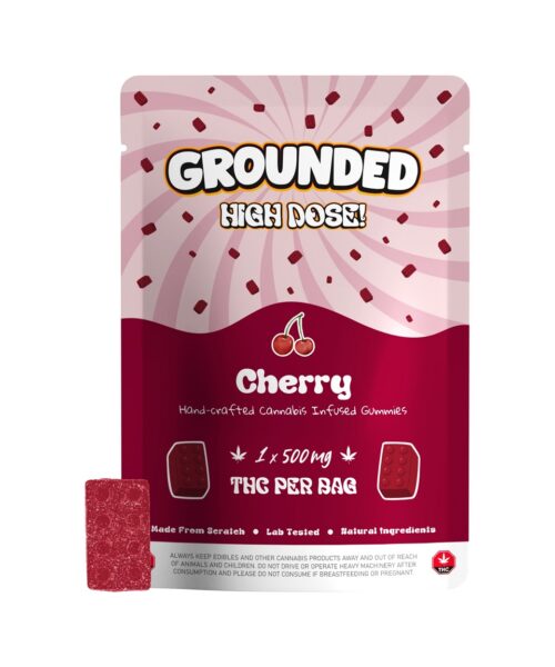 Grounded High Dose Bricks – Cherry 500mg Gummy