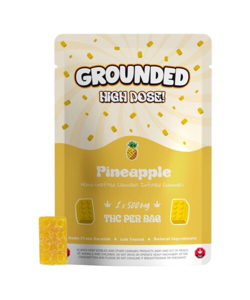 Grounded High Dose Bricks – Pineapple 500mg Gummy