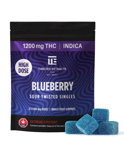 Twisted Single Sour High Dose Blueberry - Indica