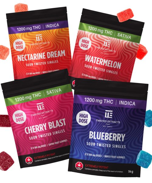 Twisted Extracts – High Dose Sour Twisted Singles (1200 mg)