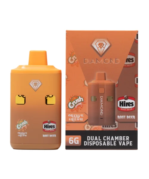 Diamond Concentrates - Dual Chamber THC Disposable Pens 6G - Orange Crush / Rootbeer