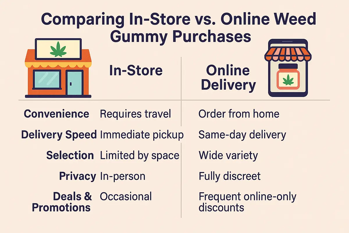 Comparing In-Store vs. Online Weed Gummy Purchases