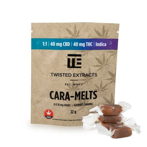 Twisted Extracts – Cara-Melts 1:1 Indica/ CBD (40mg THC + 40mg CBD)