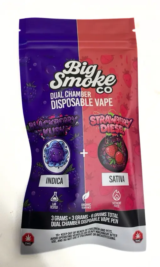 Buy Big Smoke THC - Dual Chamber Disposable Vape (6g) - Weed Delivery Vancouver Buy Big Smoke THC - Dual Chamber Disposable Vape (6g) - Weed Delivery Vancouver