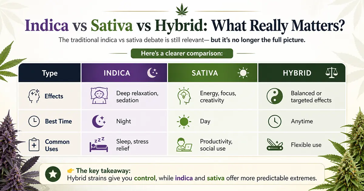 Indica vs Sativa vs Hybrid What Really Matters