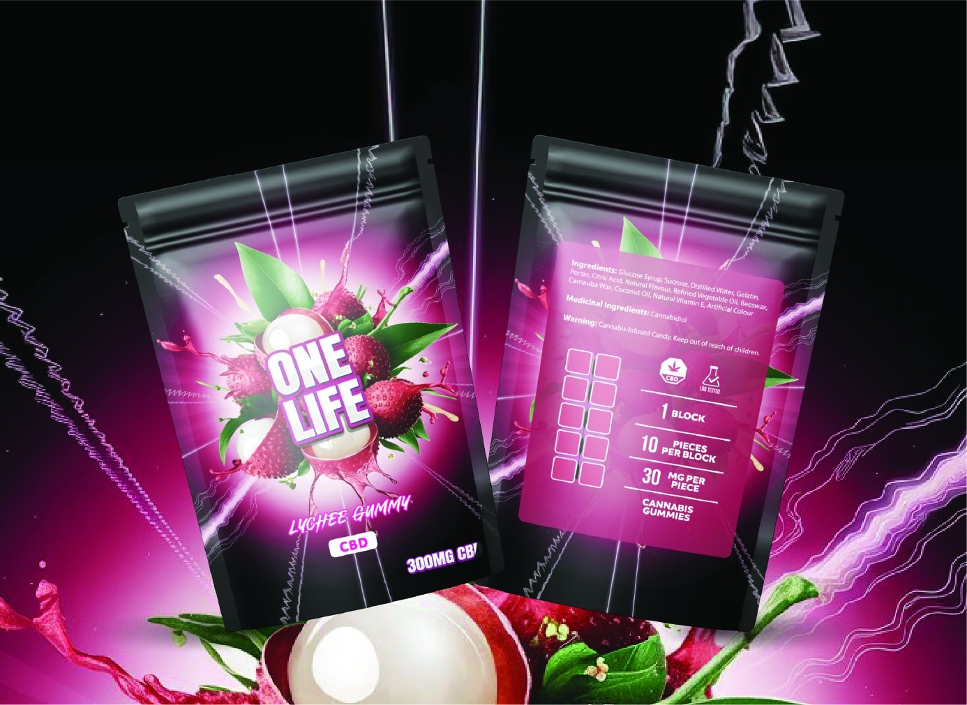 One Life Edibles - (300mg CBD) Lychee